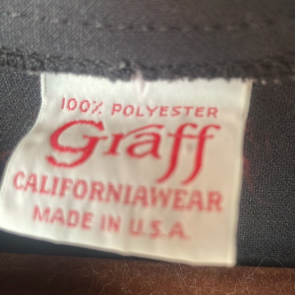 Vintage black polyester button down long sleeve blouse by Graff - Picture 3 of 5